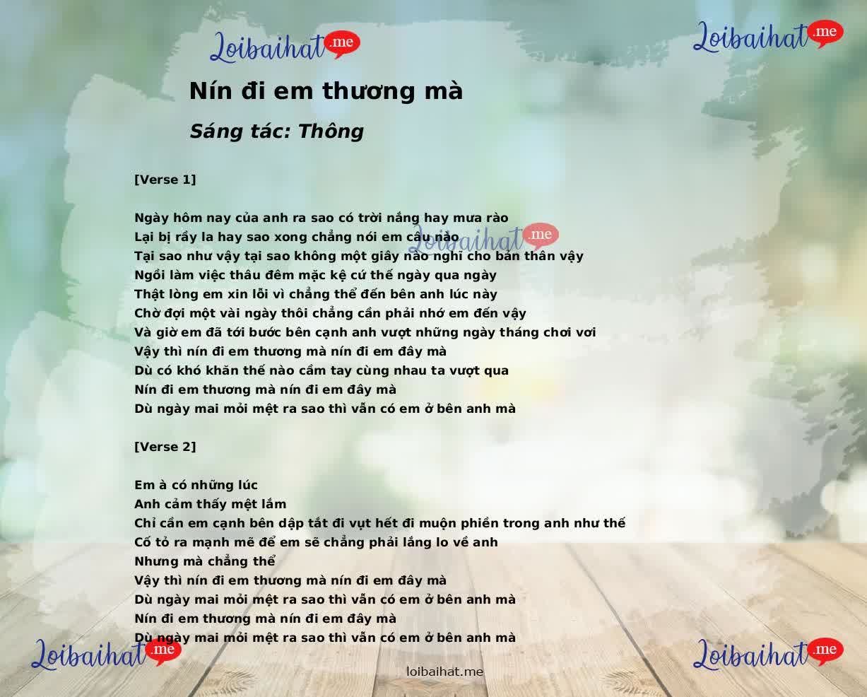 Nín đi em thương mà