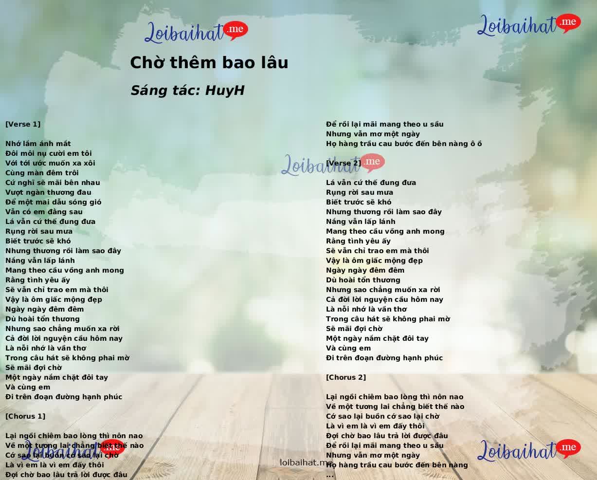 Chờ thêm bao lâu
