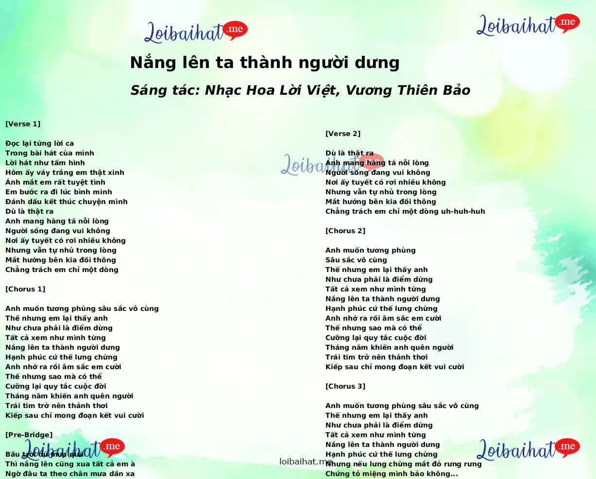 Nắng lên ta thành người dưng