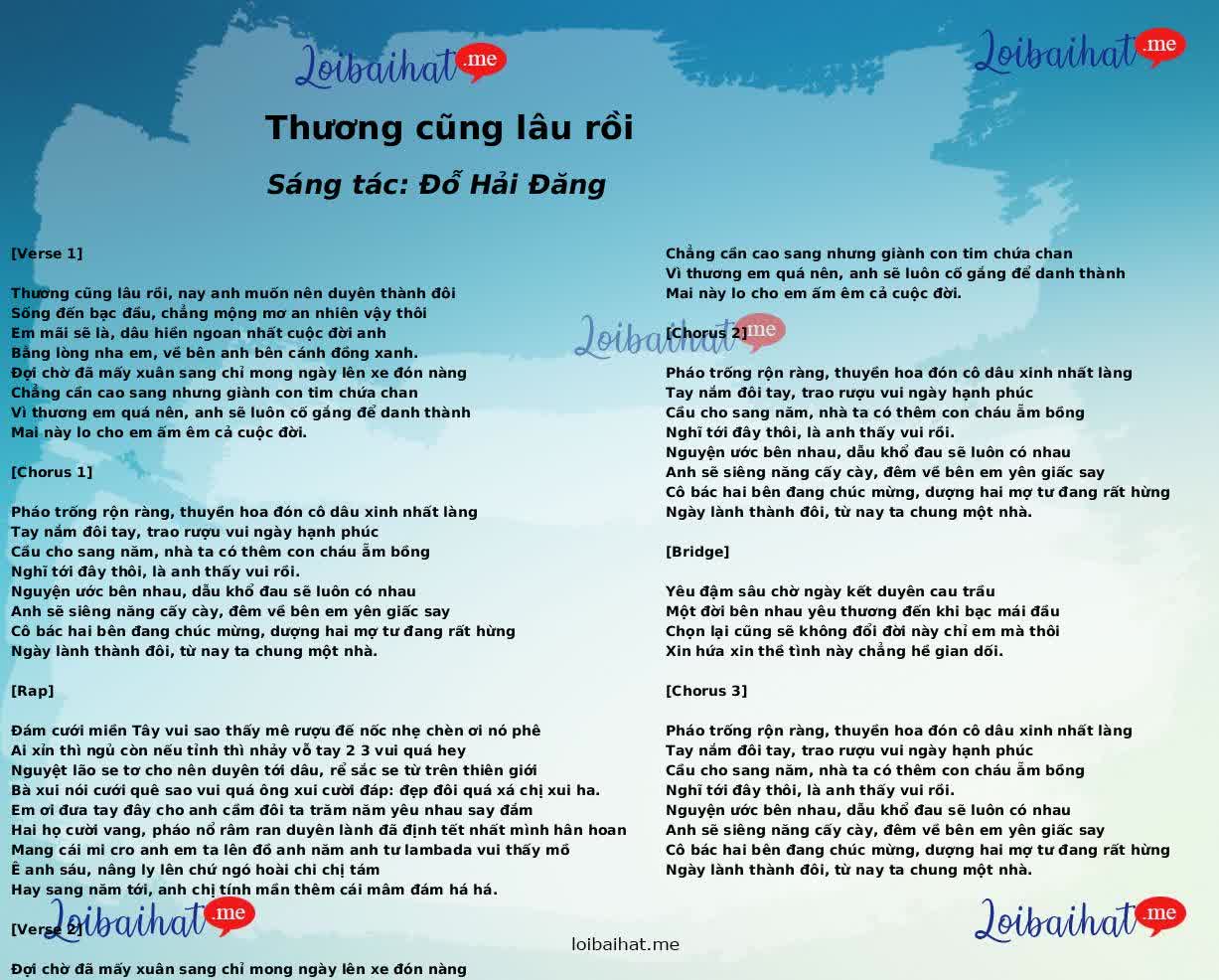 Thương cũng lâu rồi