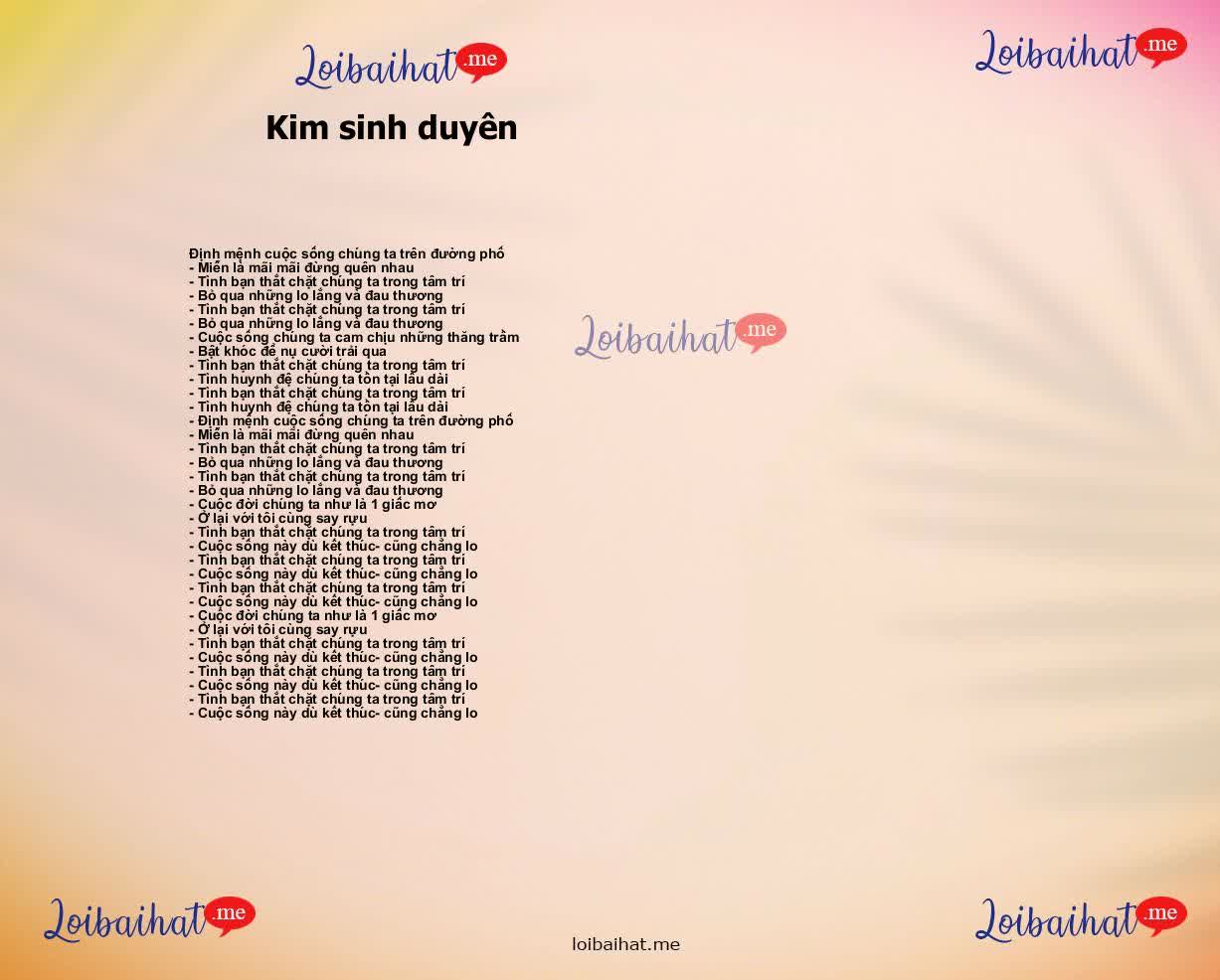 Kim sinh duyên