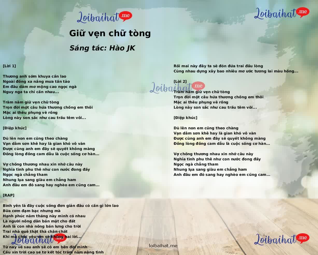 Giữ vẹn chữ tòng
