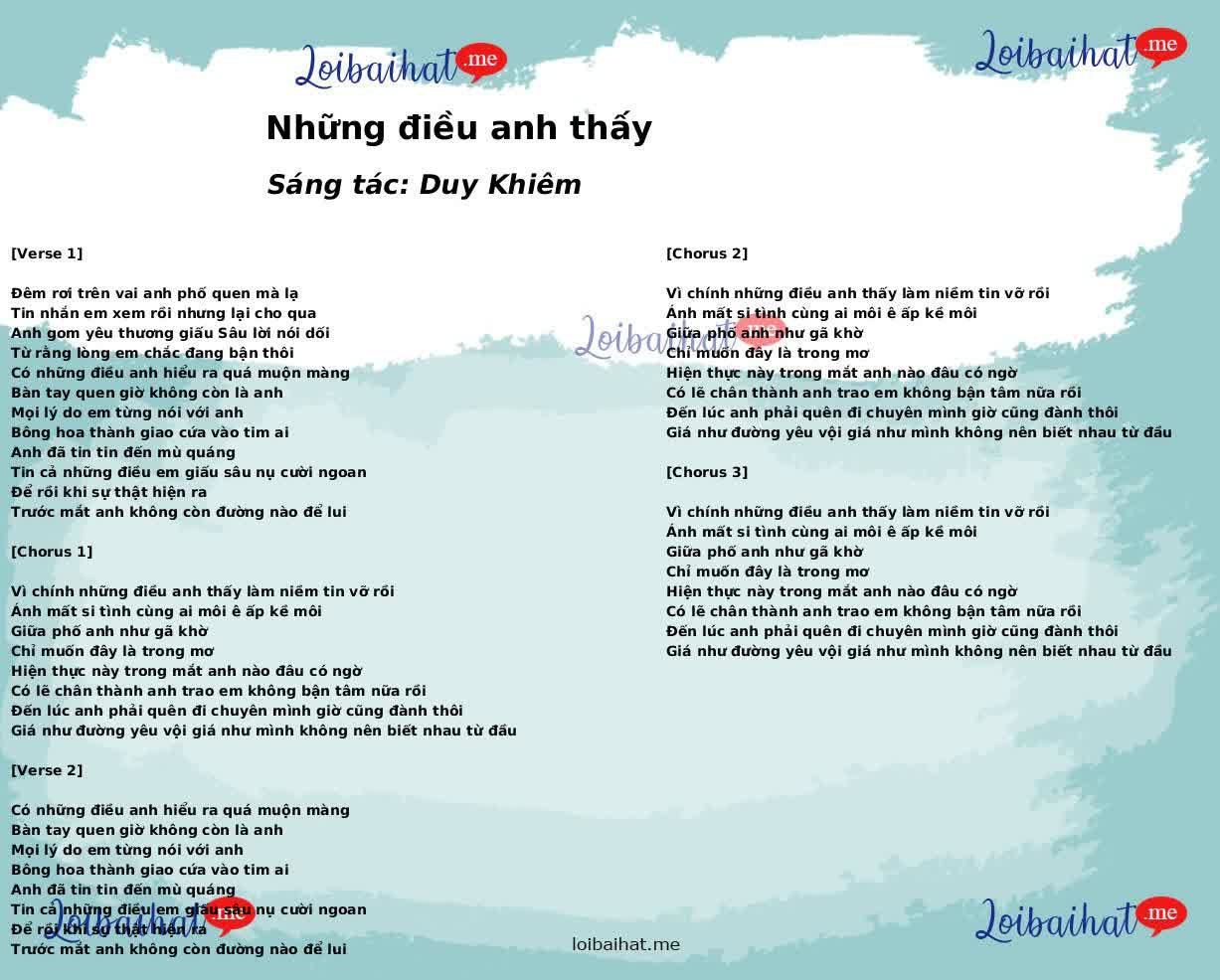 Những điều anh thấy