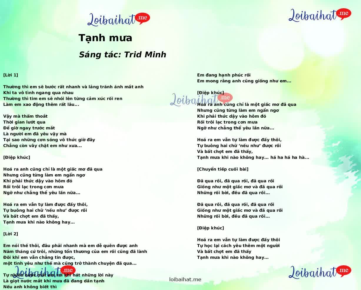 Tạnh mưa