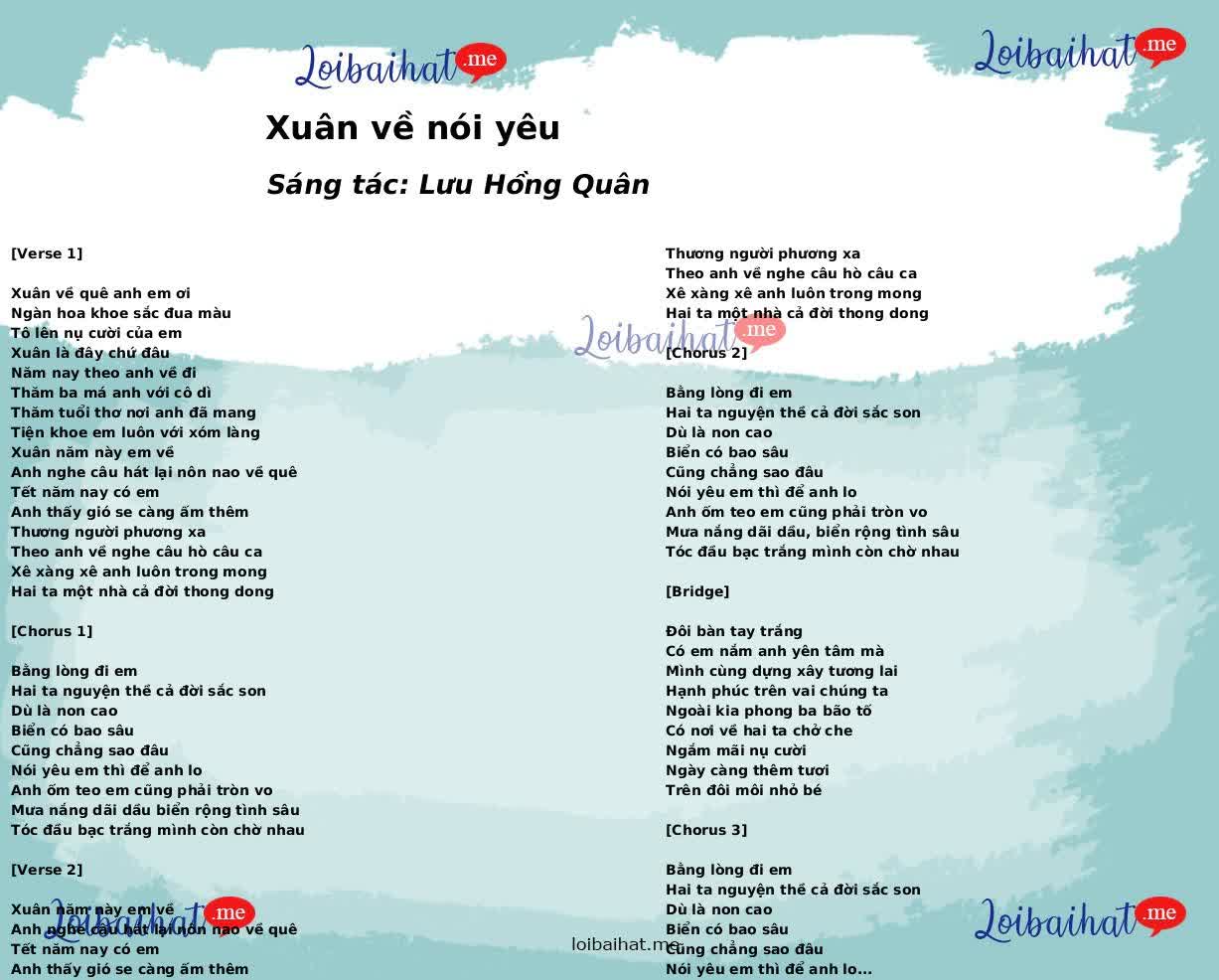 Xuân về nói yêu