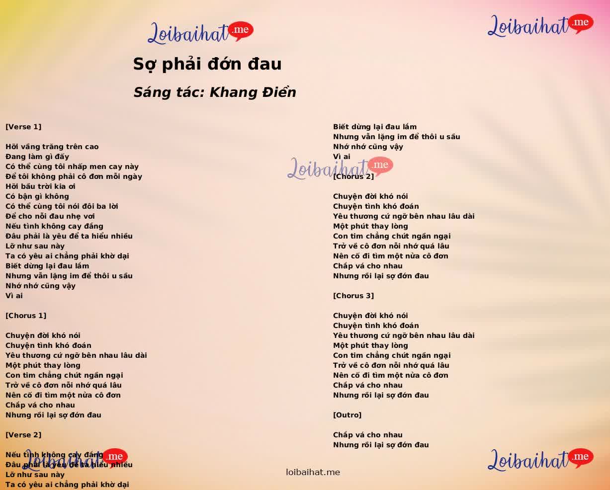 Sợ phải đớn đau