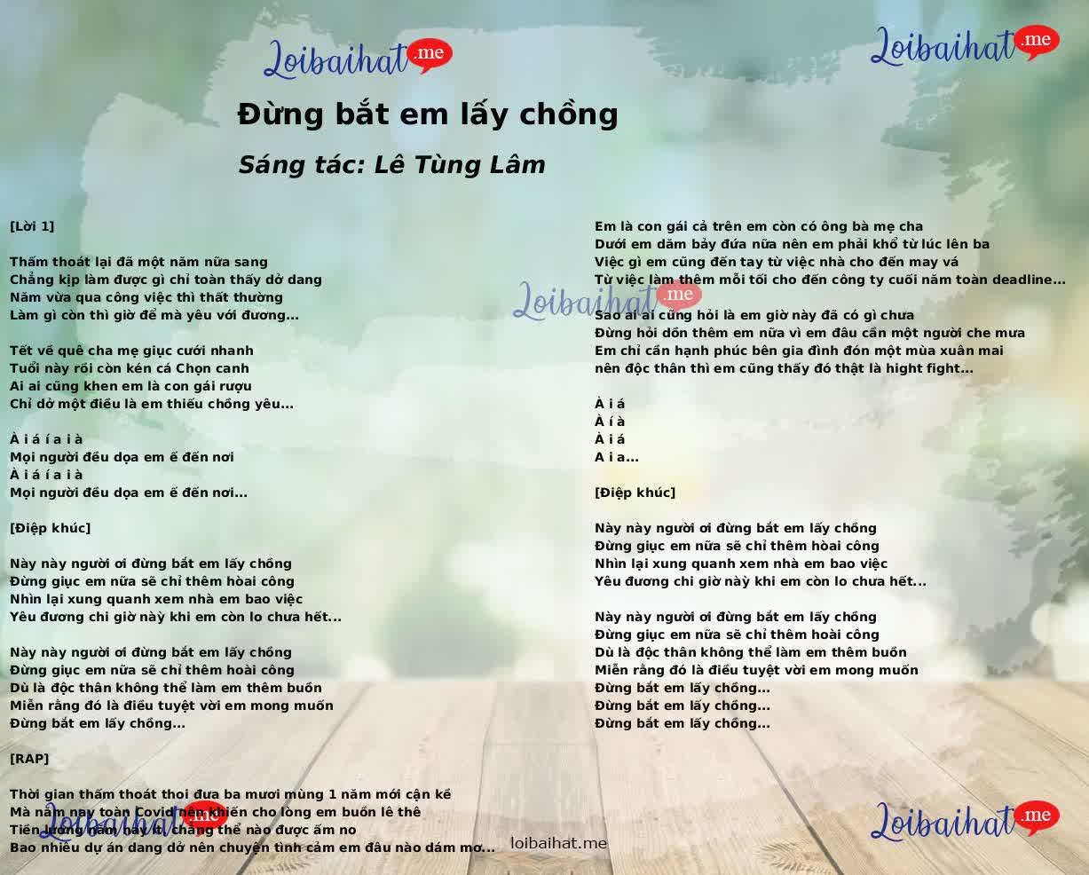 Đừng bắt em lấy chồng