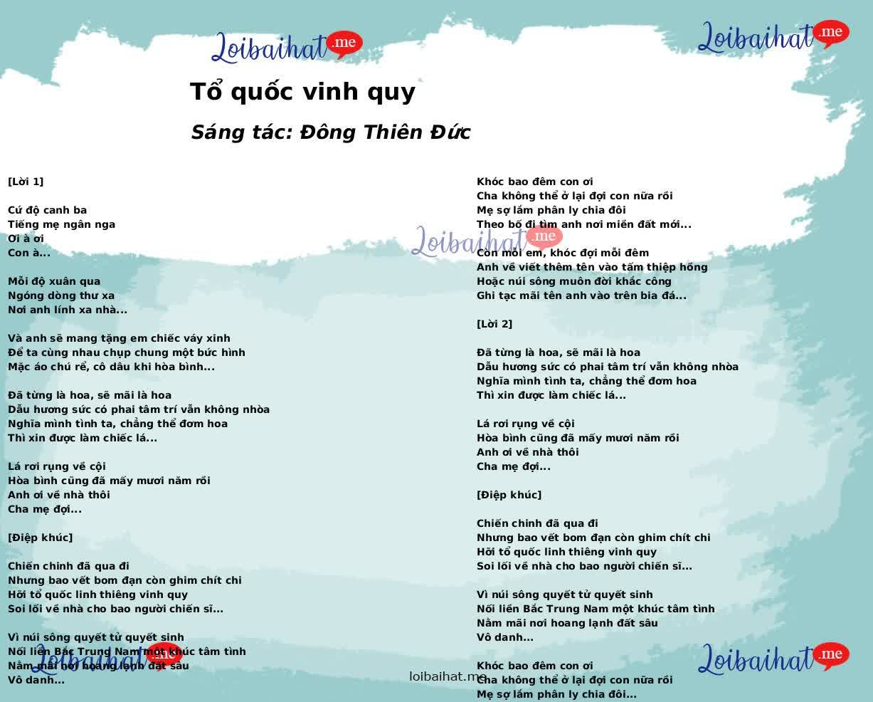 Tổ quốc vinh quy