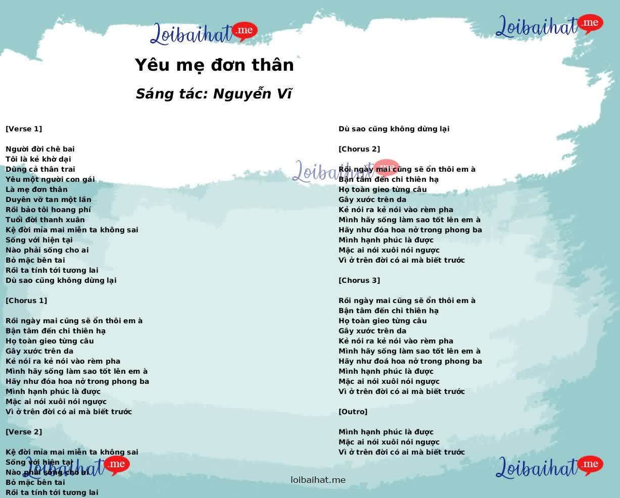 Yêu mẹ đơn thân