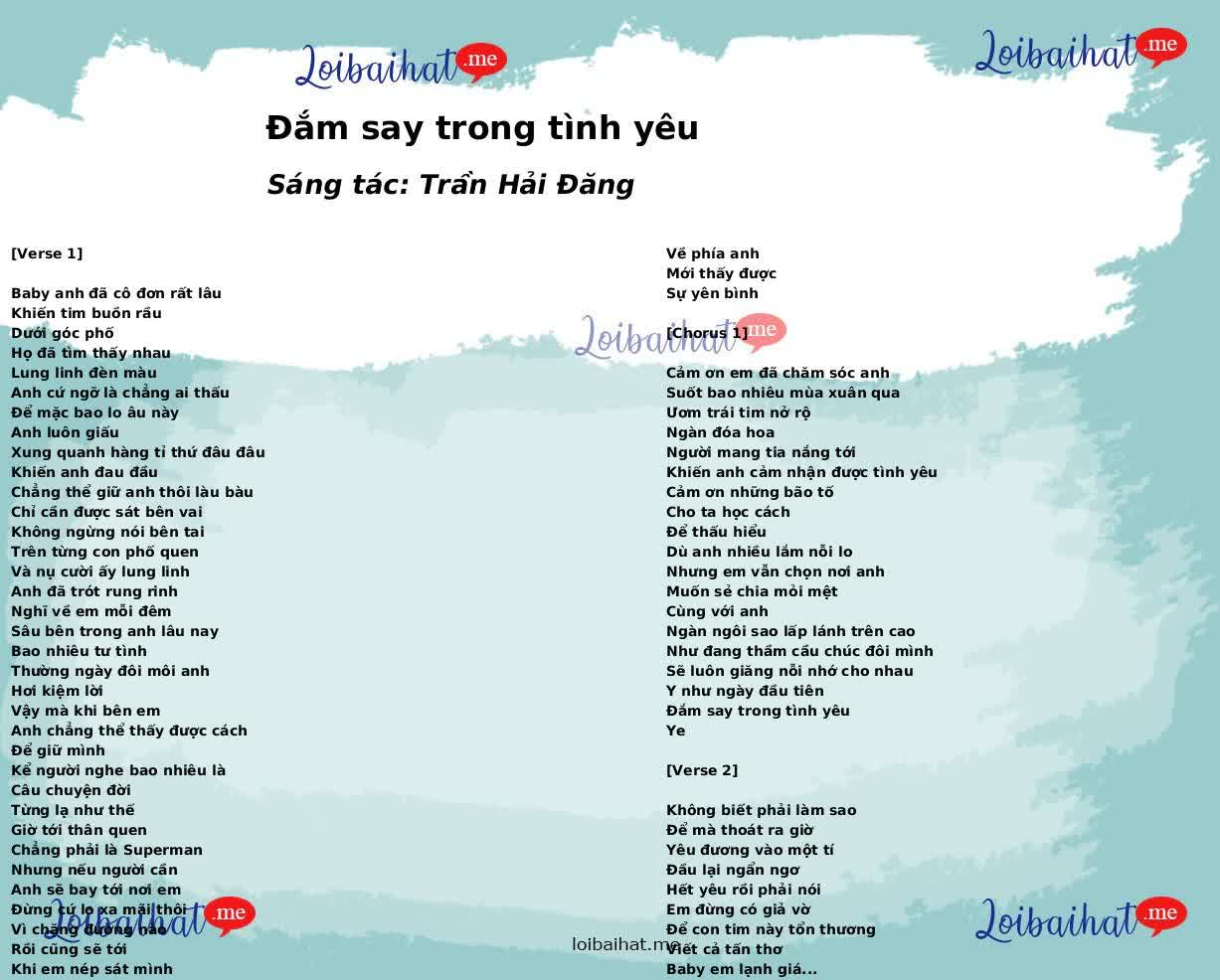 Đắm say trong tình yêu