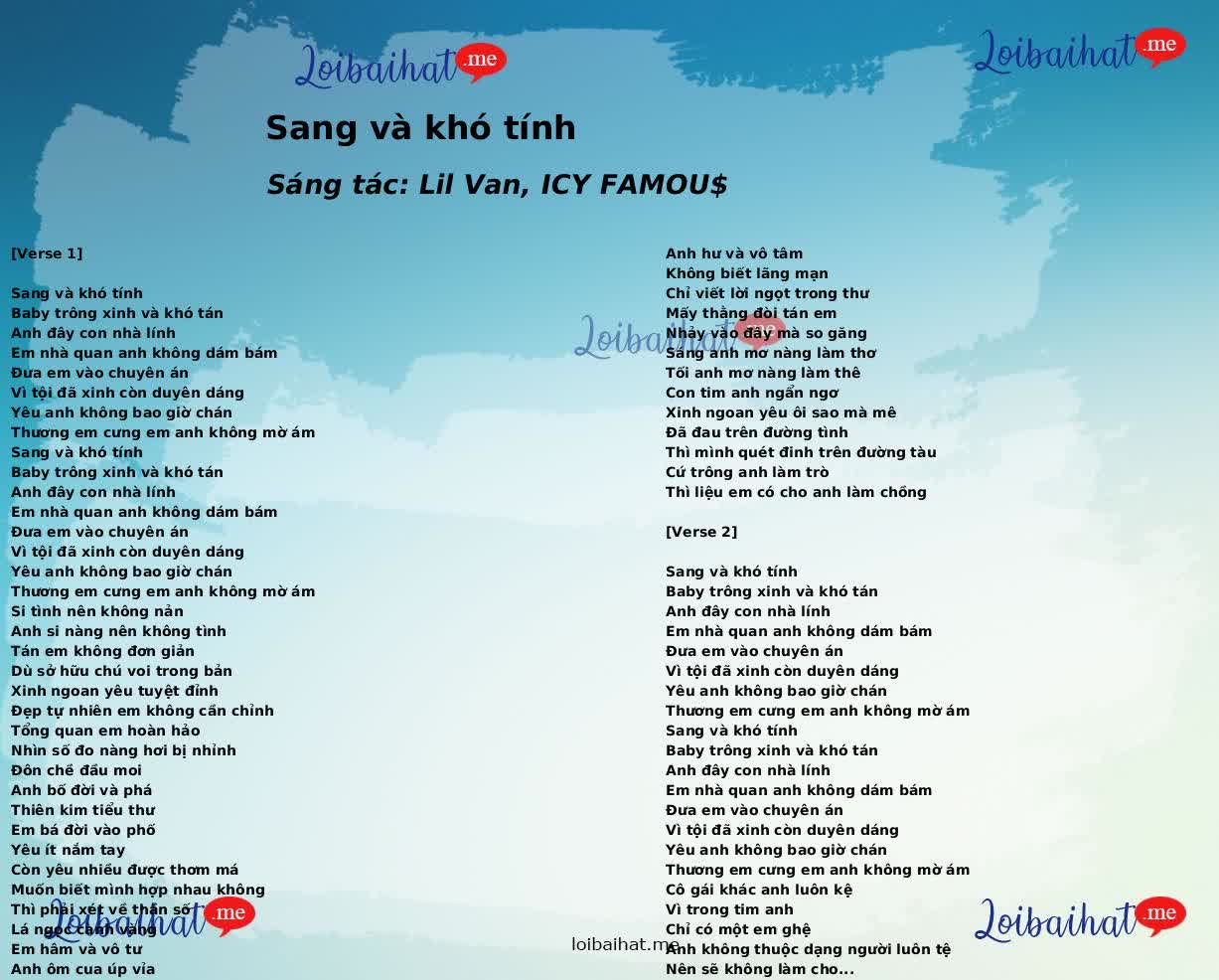 Sang và khó tính