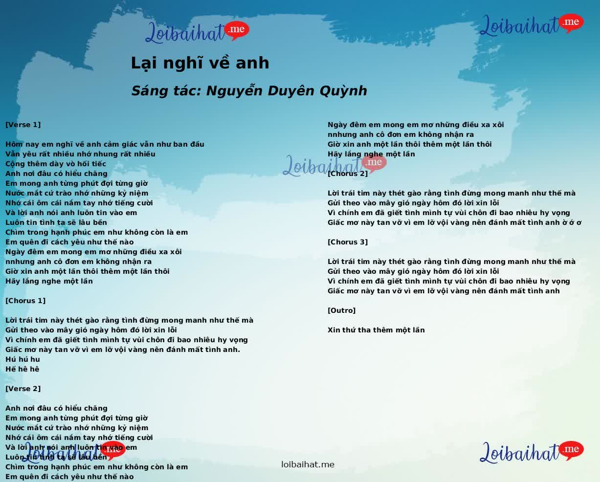 Lại nghĩ về anh
