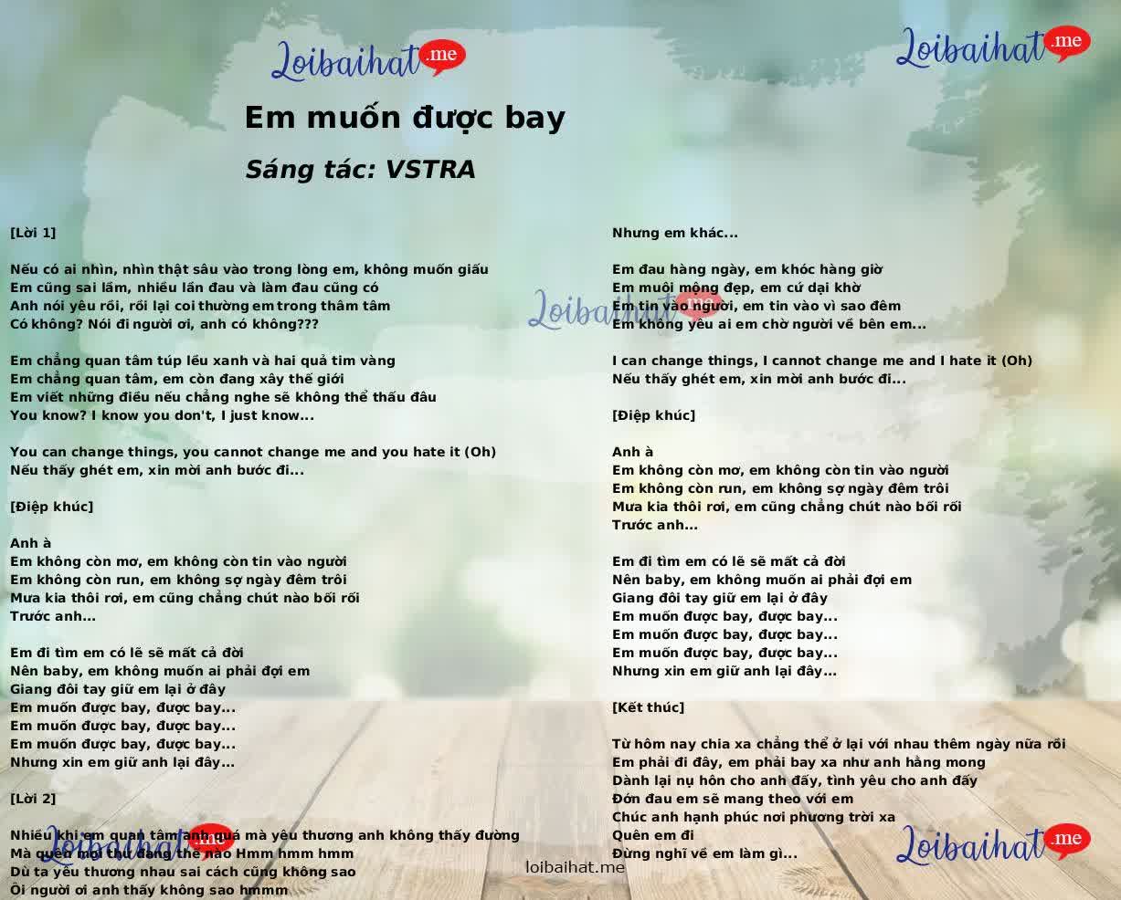 Em muốn được bay