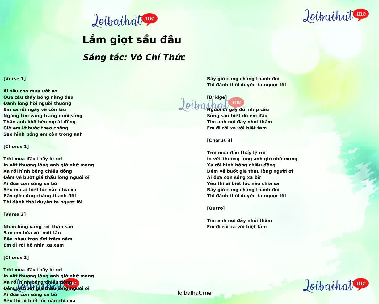 Lắm giọt sầu đâu