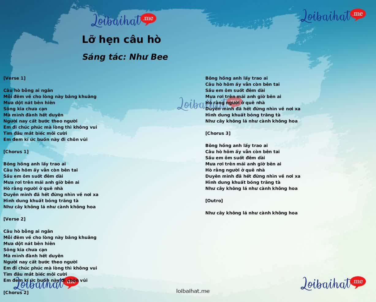 Lỡ hẹn câu hò