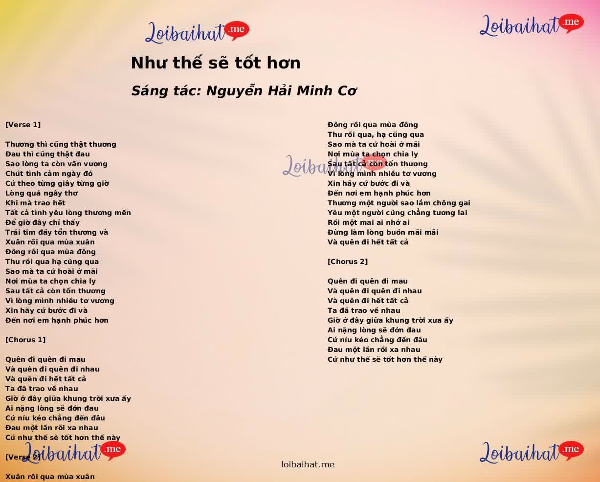 Như thế sẽ tốt hơn