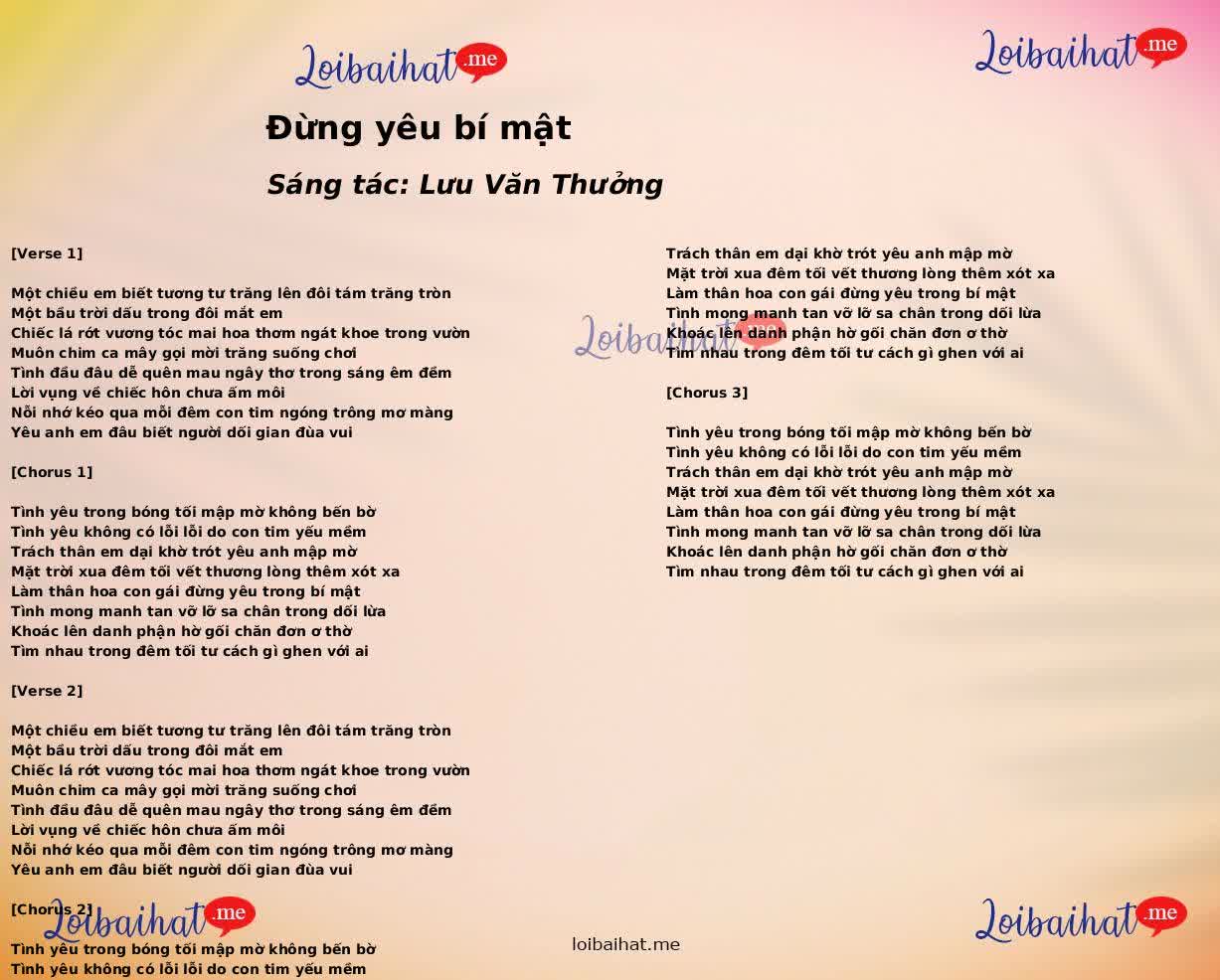 Đừng yêu bí mật