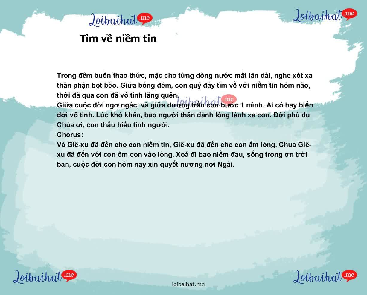 Tìm về niềm tin