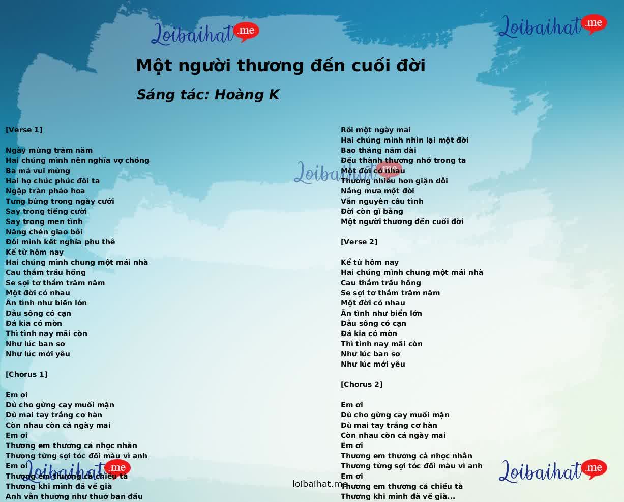 Một người thương đến cuối đời
