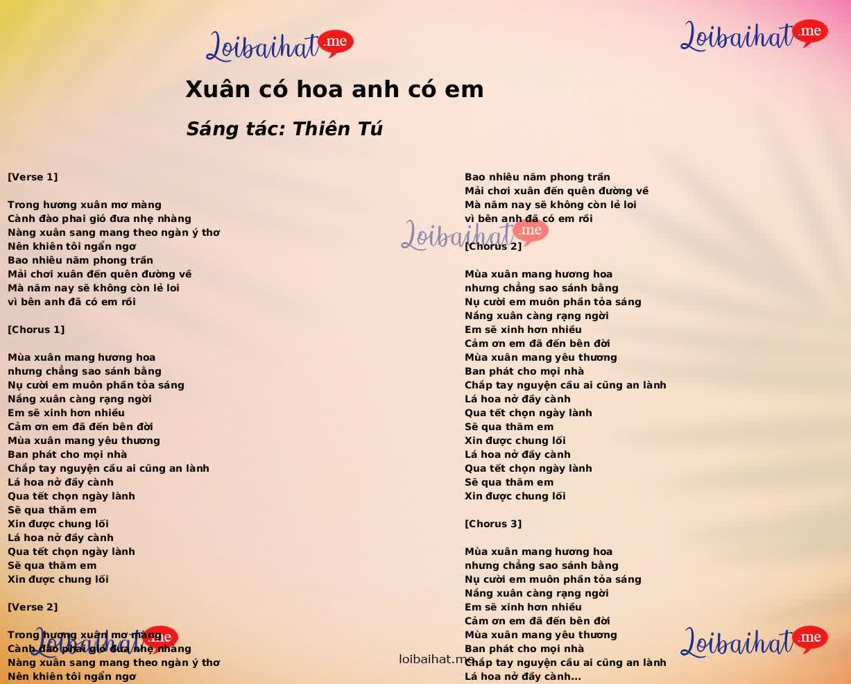 Xuân có hoa anh có em