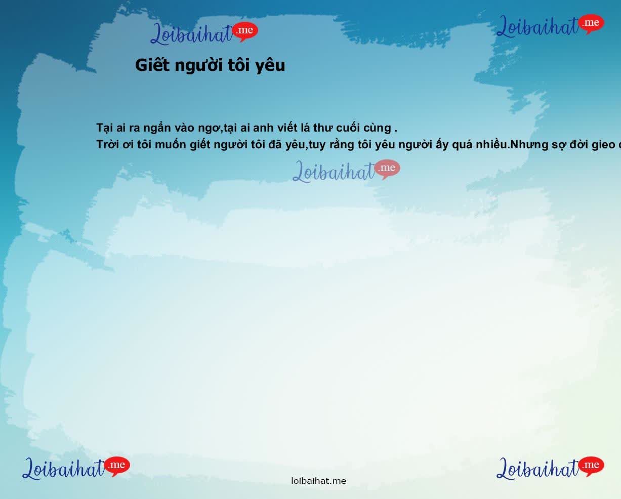 Giết người tôi yêu