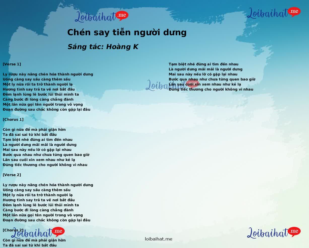 Chén say tiễn người dưng