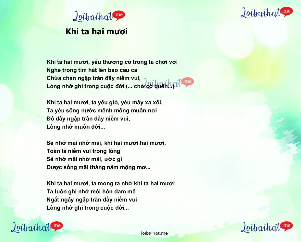 Khi ta hai mươi