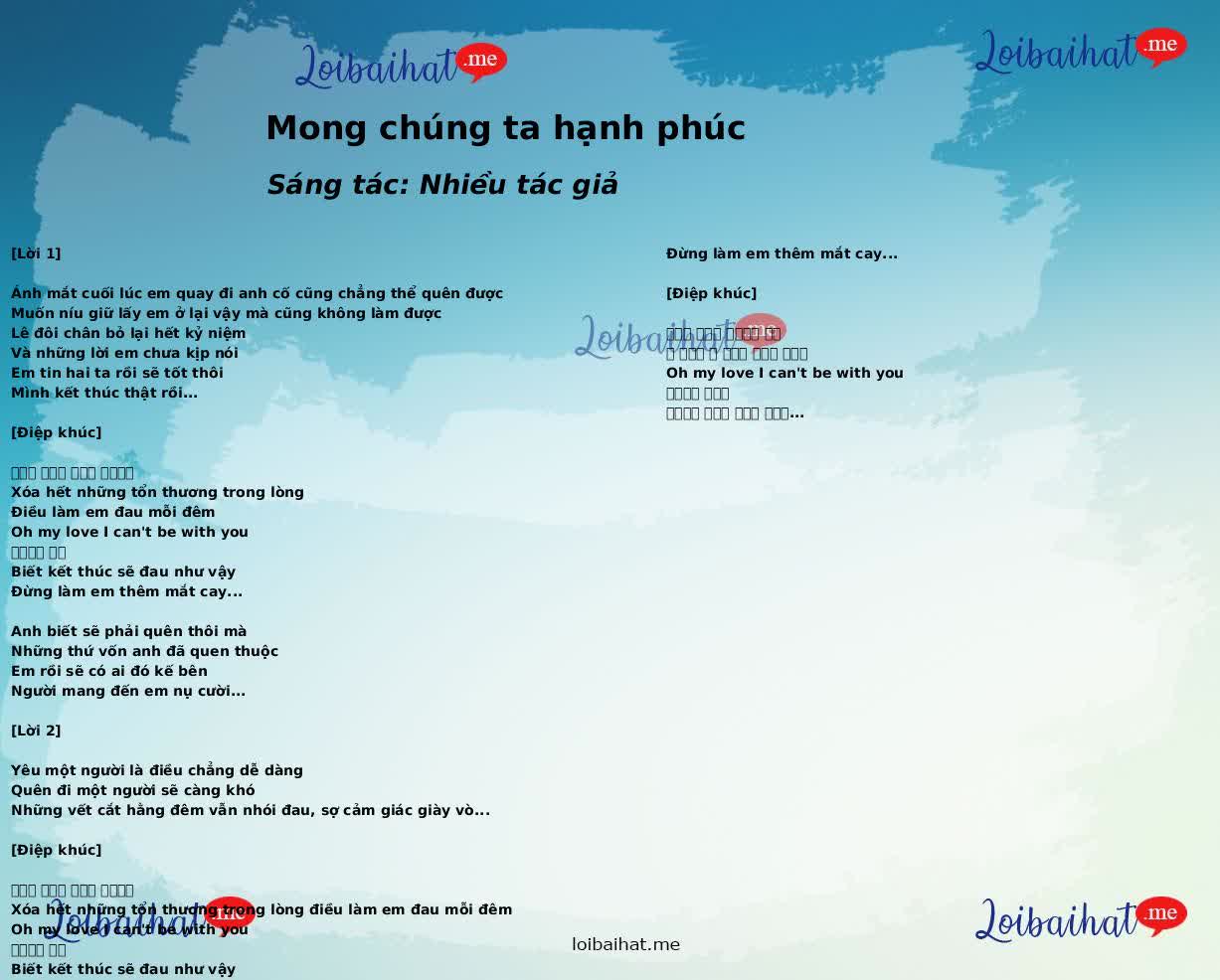 Mong chúng ta hạnh phúc
