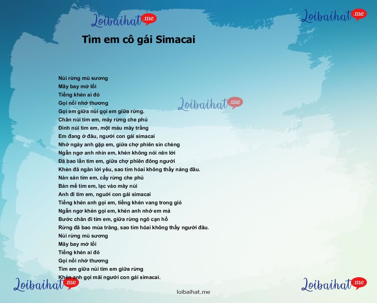 Tìm em cô gái Simacai