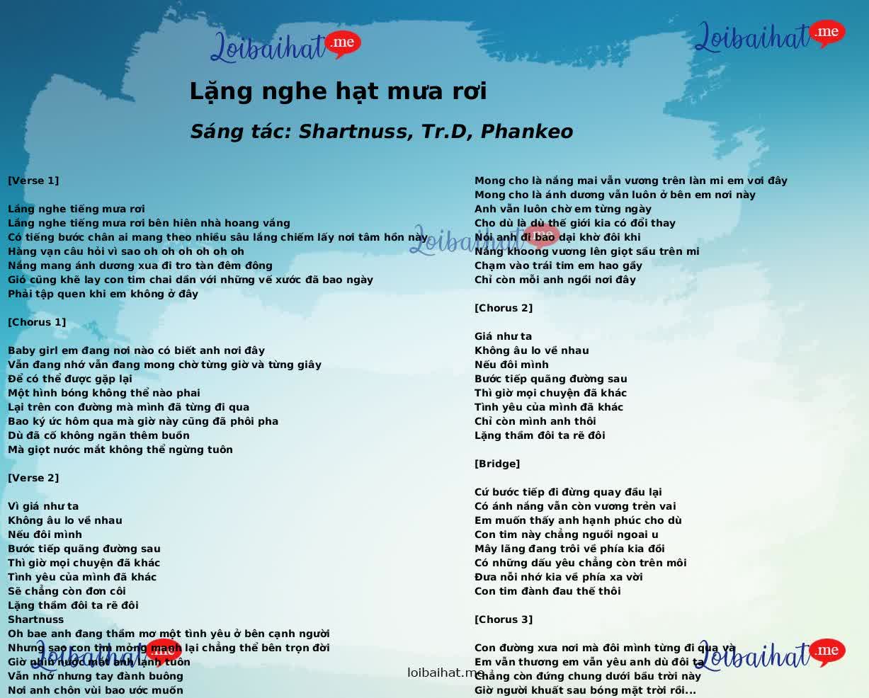 Lặng nghe hạt mưa rơi