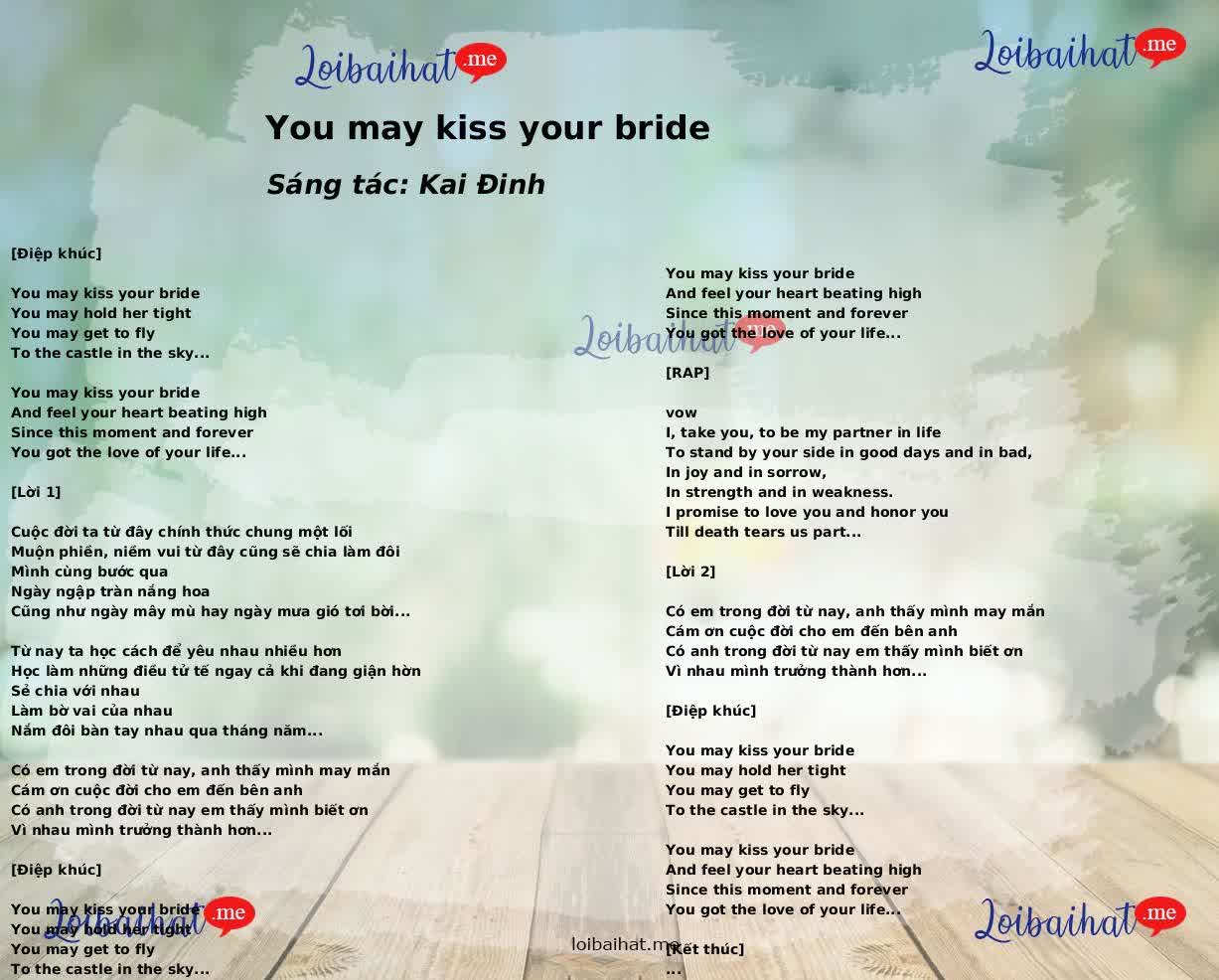 You may kiss your bride