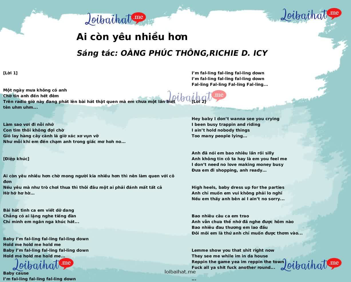 Ai còn yêu nhiều hơn