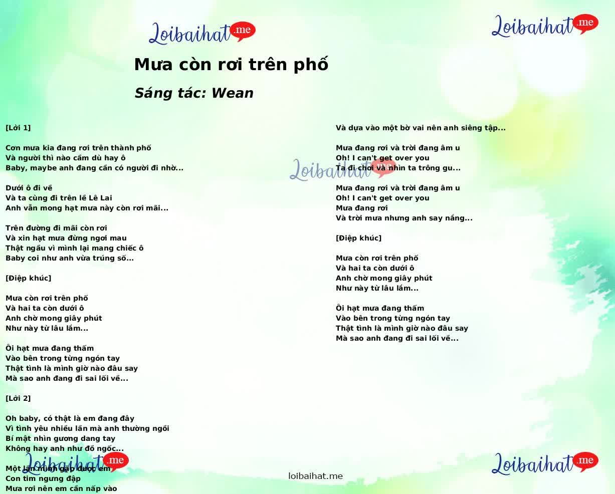 Mưa còn rơi trên phố