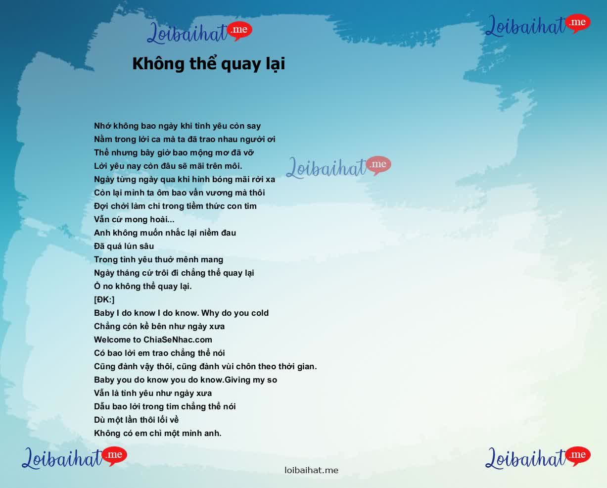 Không thể quay lại