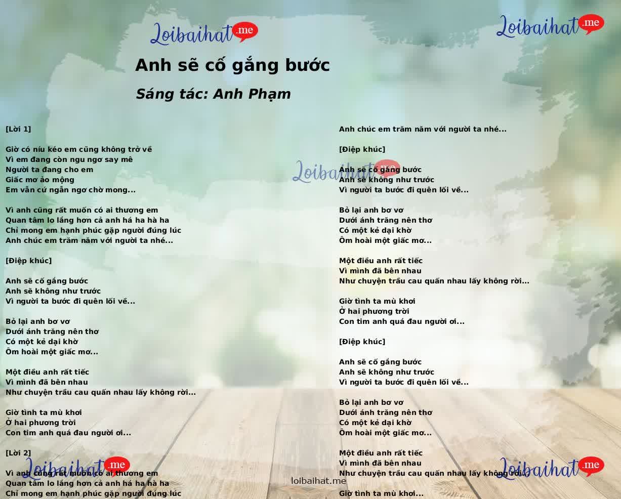 Anh sẽ cố gắng bước