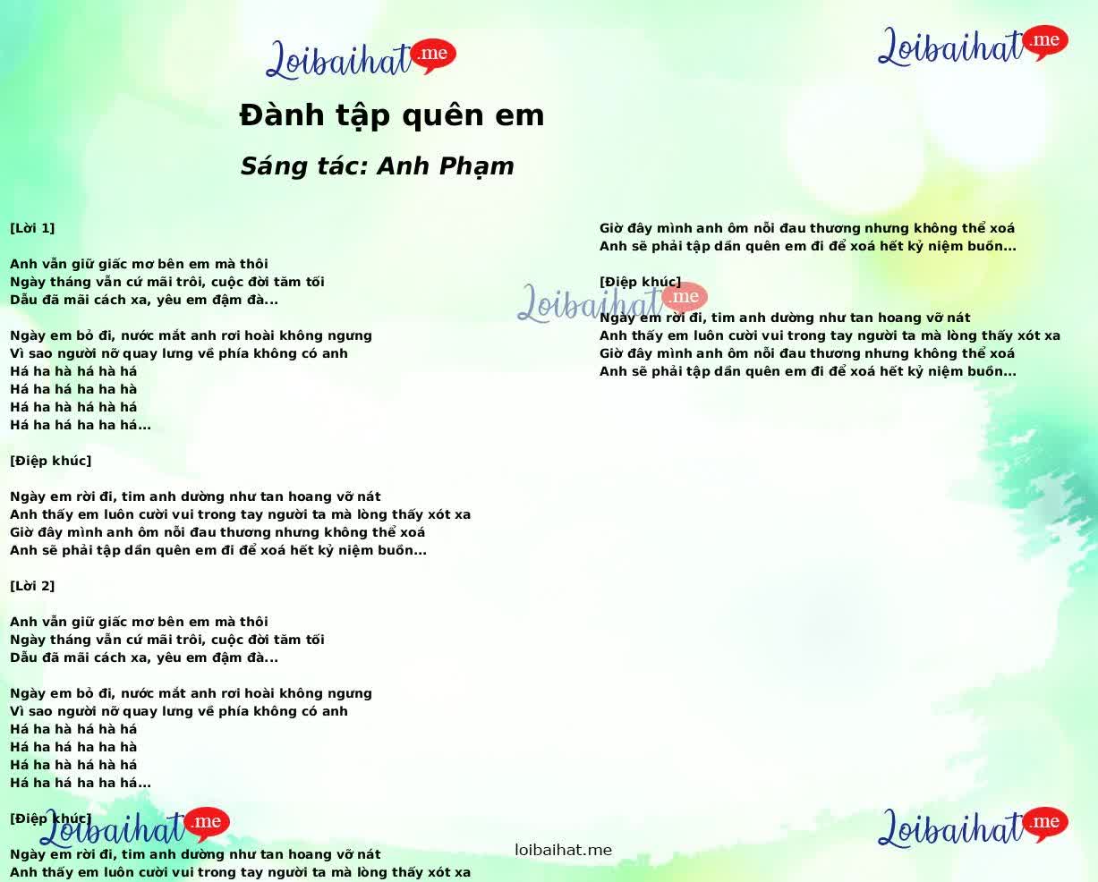 Đành tập quên em