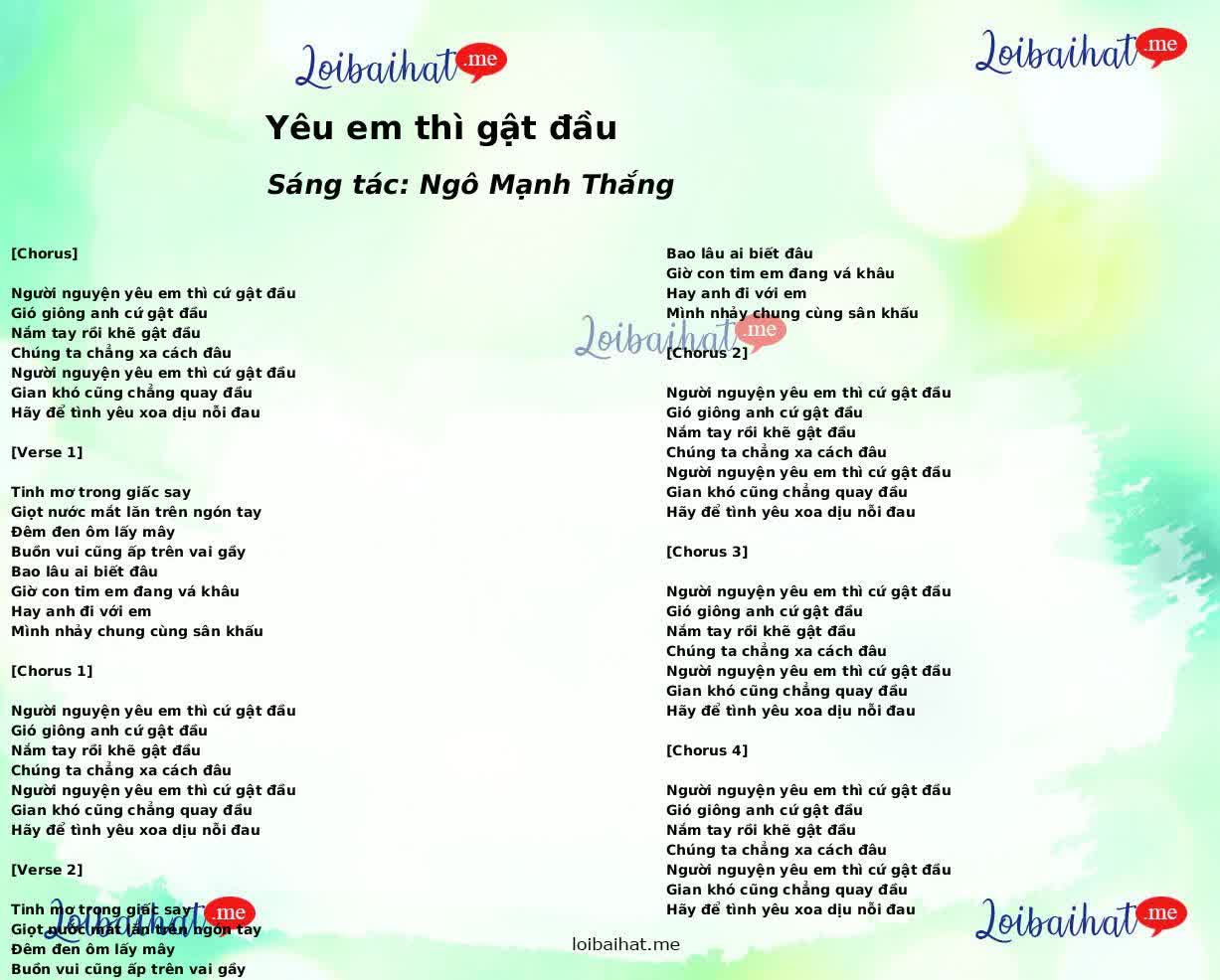 Yêu em thì gật đầu