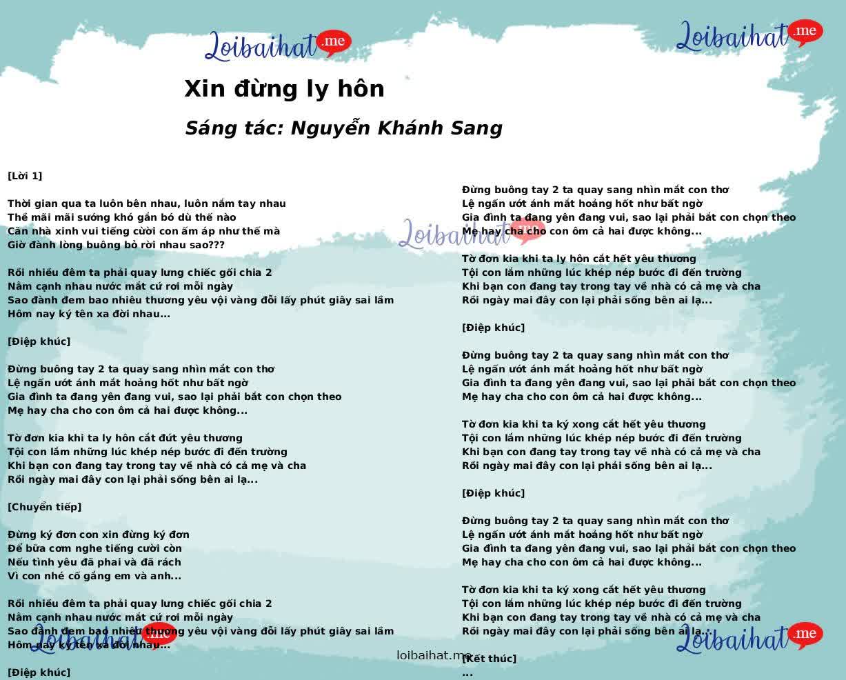 Xin đừng ly hôn
