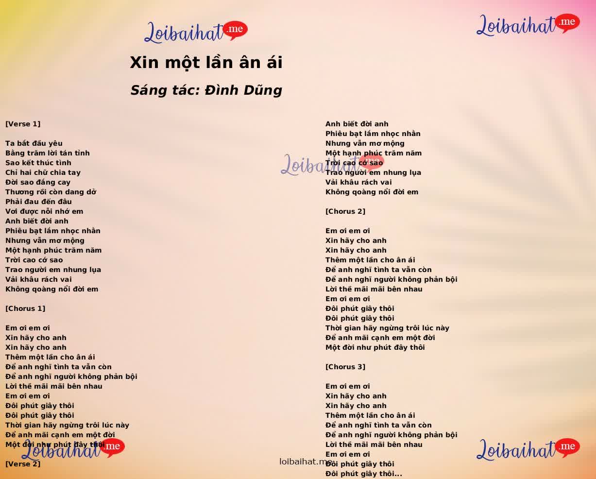 Xin một lần ân ái