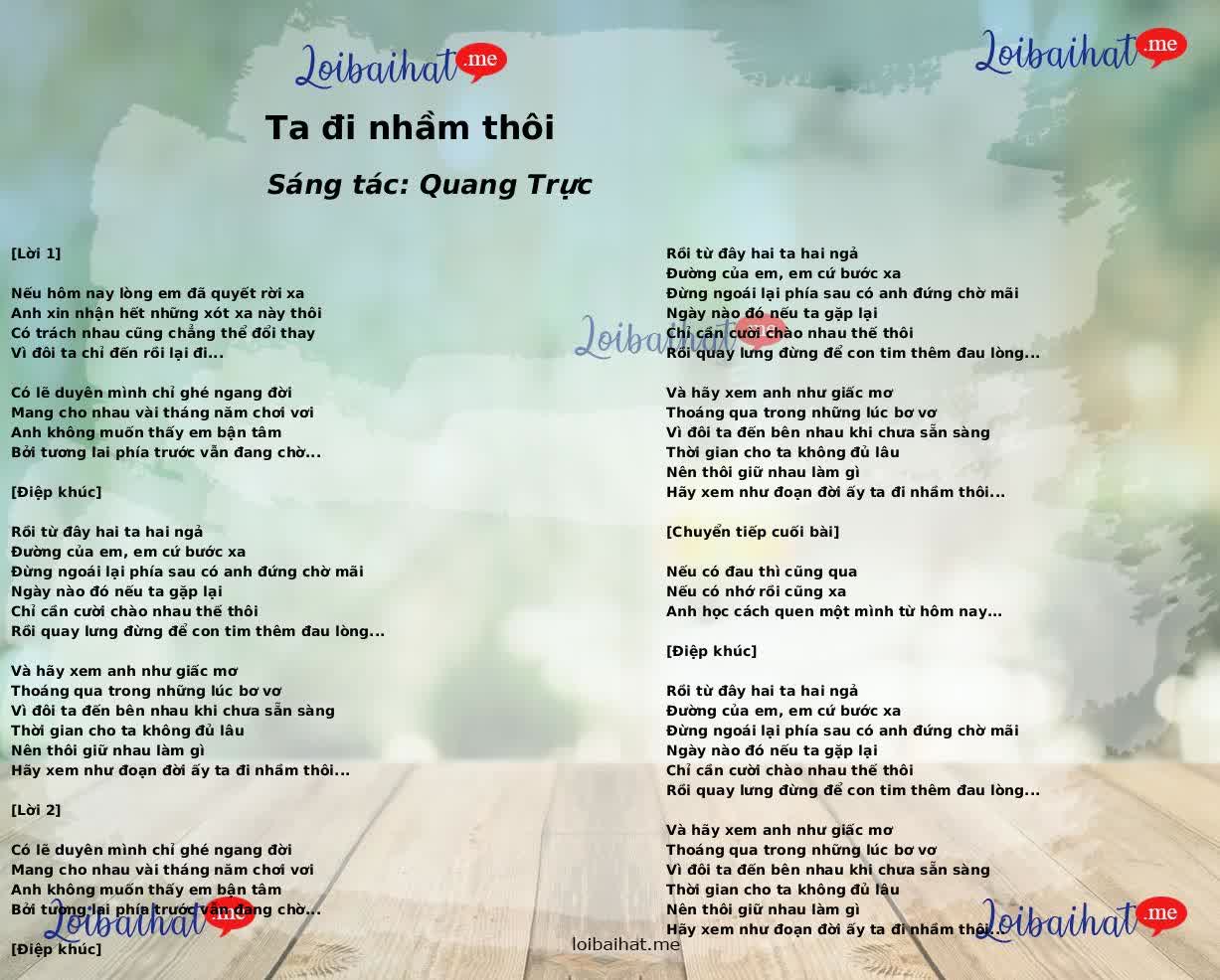 Ta đi nhầm thôi