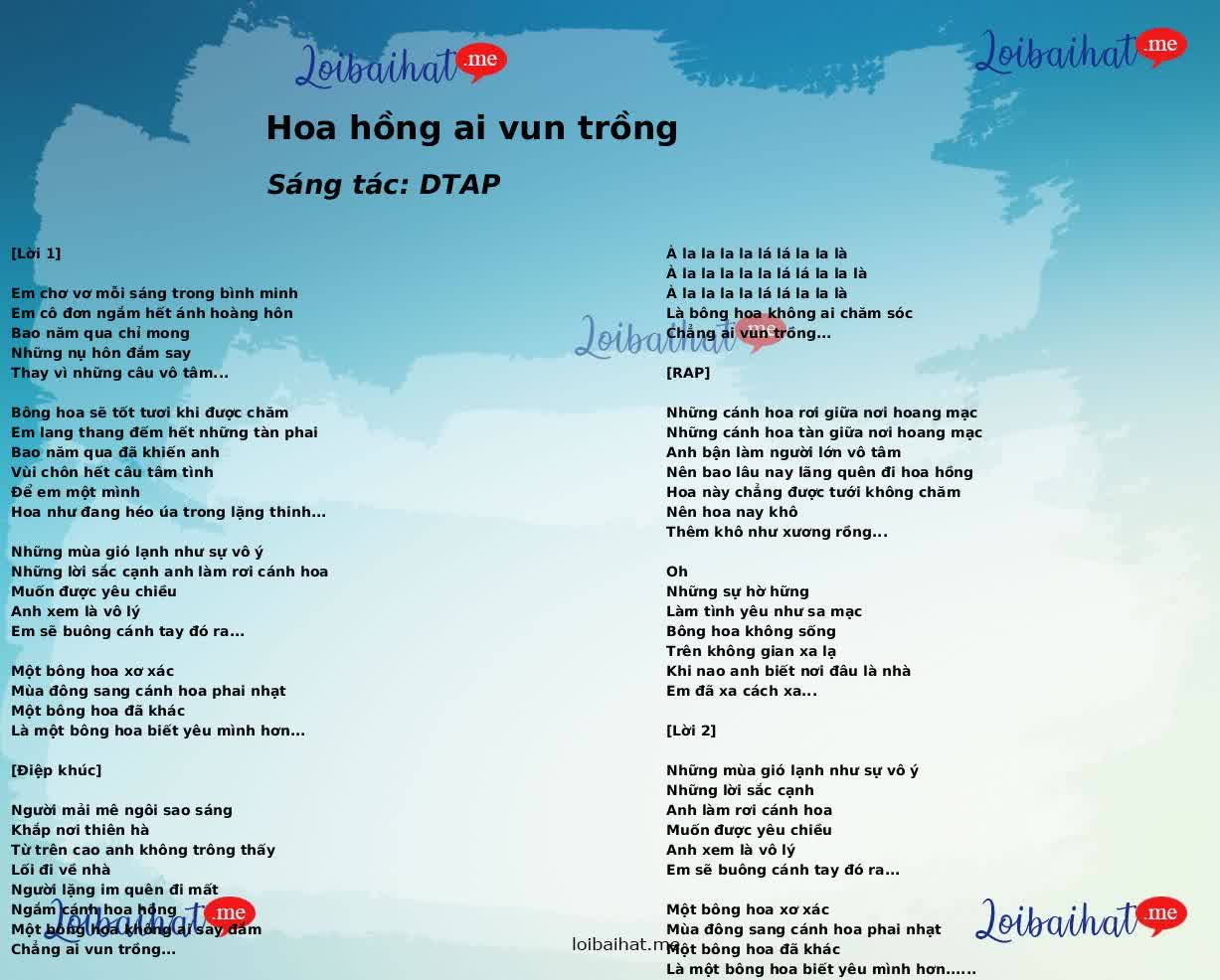 Hoa hồng ai vun trồng