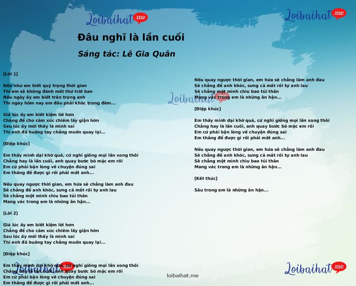 Đâu nghĩ là lần cuối