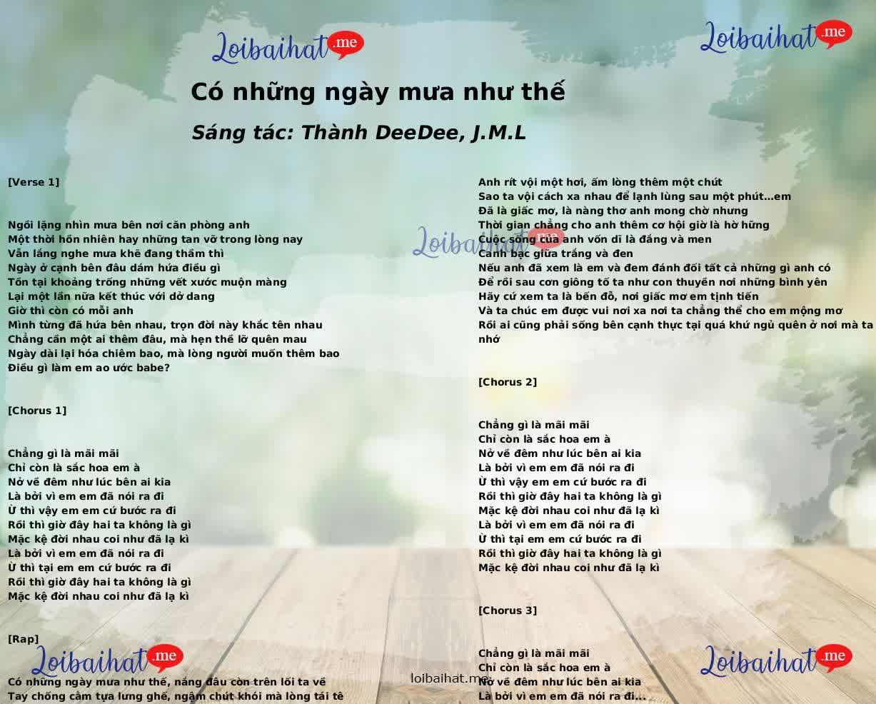 Có những ngày mưa như thế