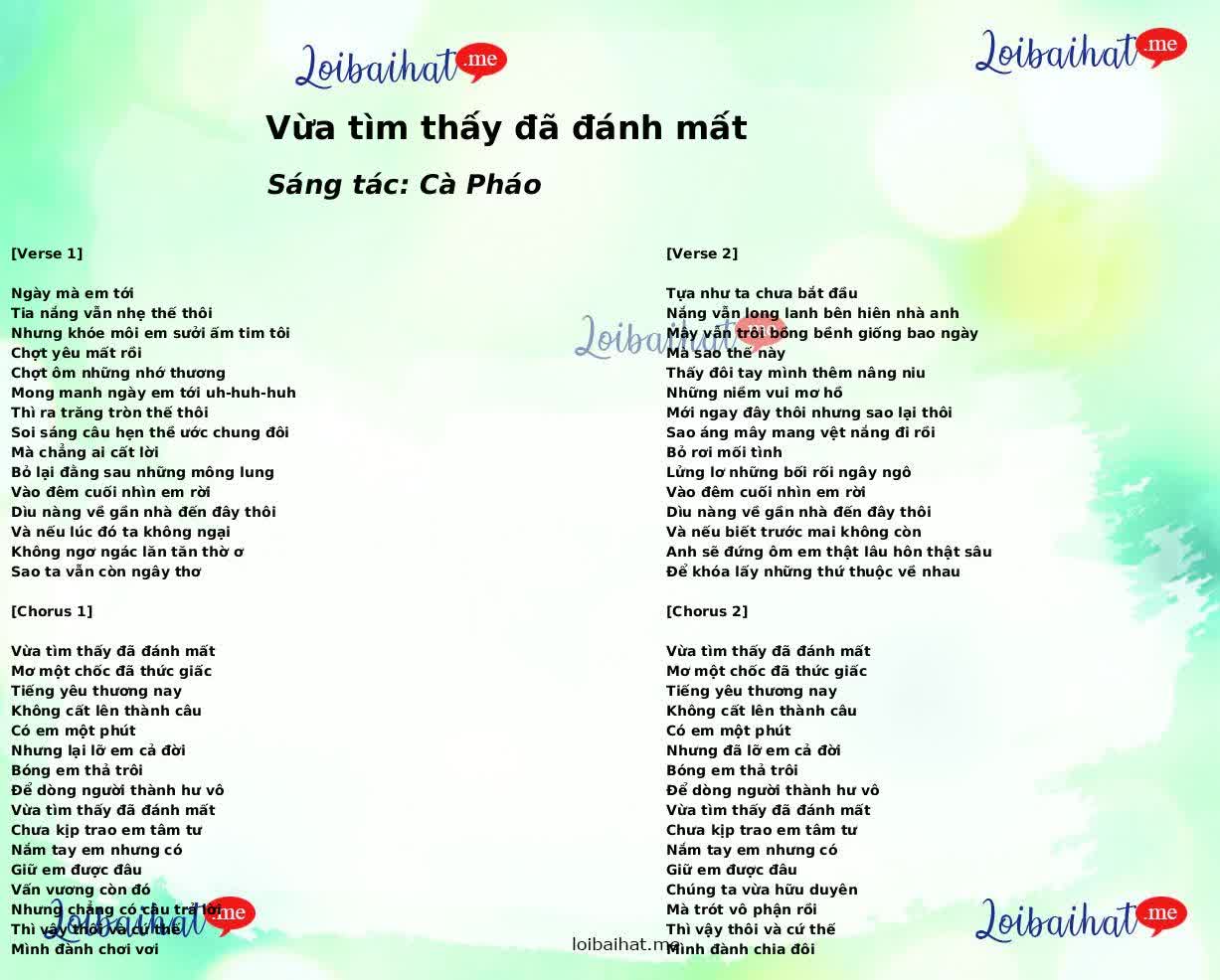 Vừa tìm thấy đã đánh mất