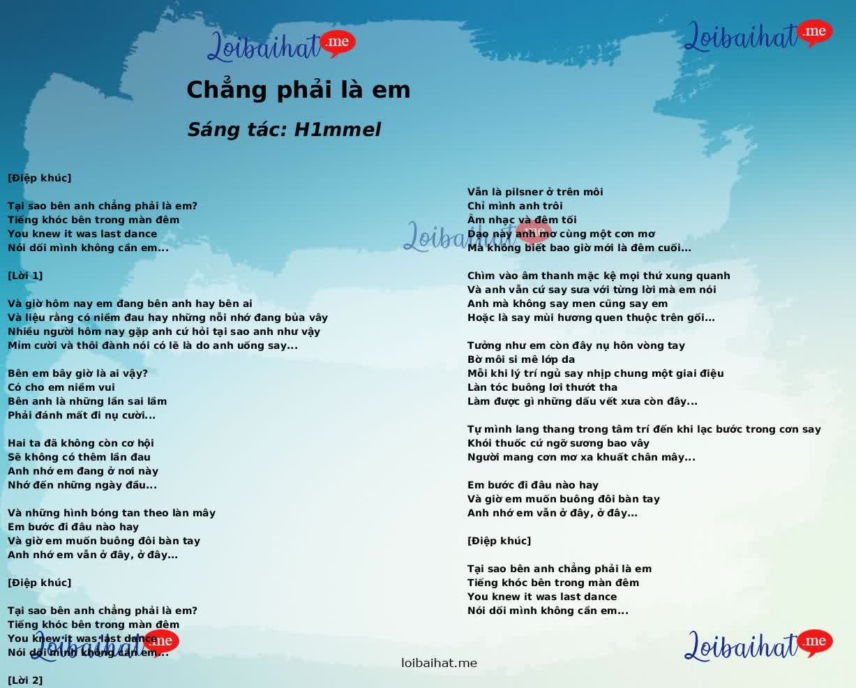 Chẳng phải là em