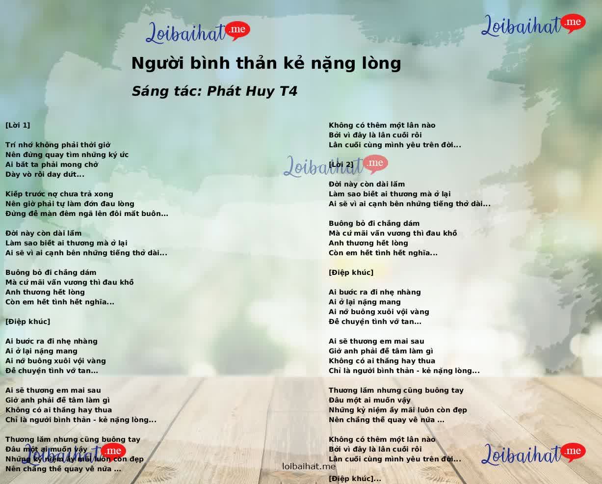 Người bình thản kẻ nặng lòng