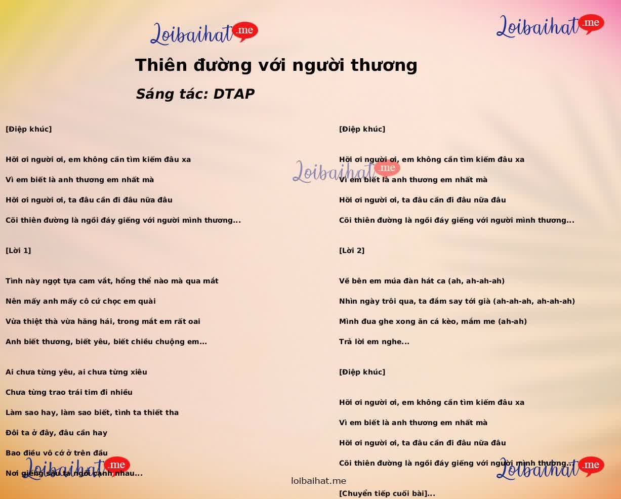 Thiên đường với người thương