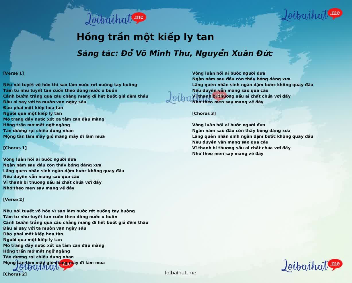 Hồng trần một kiếp ly tan
