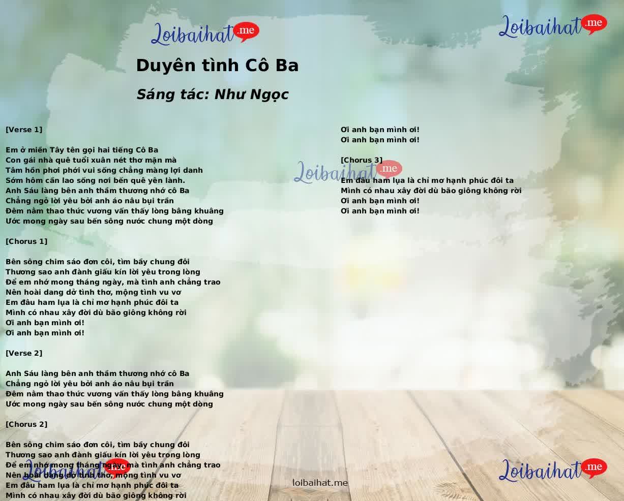 Duyên tình Cô Ba