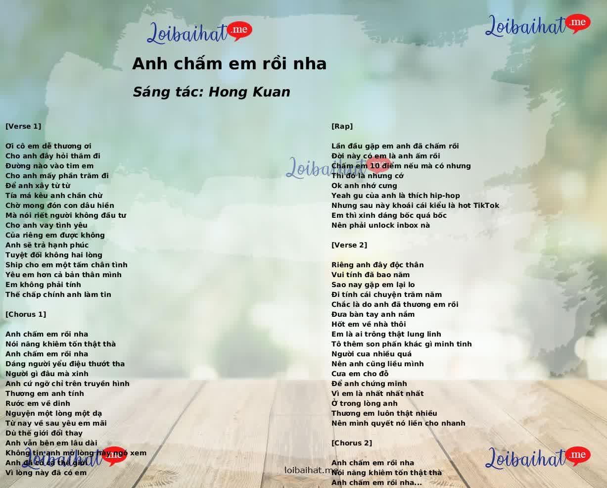 Anh chấm em rồi nha